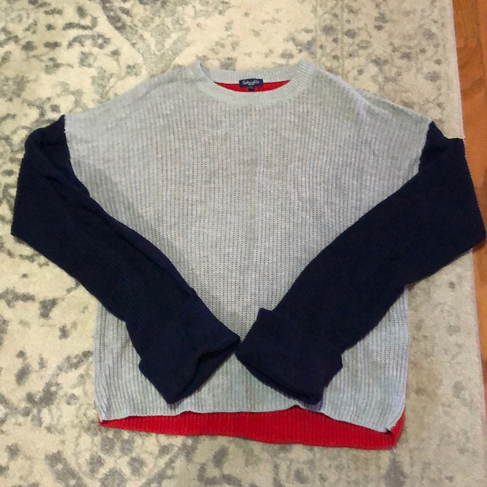 Splendid cropped color block sweater. Size medium.